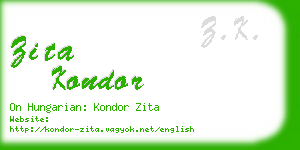 zita kondor business card